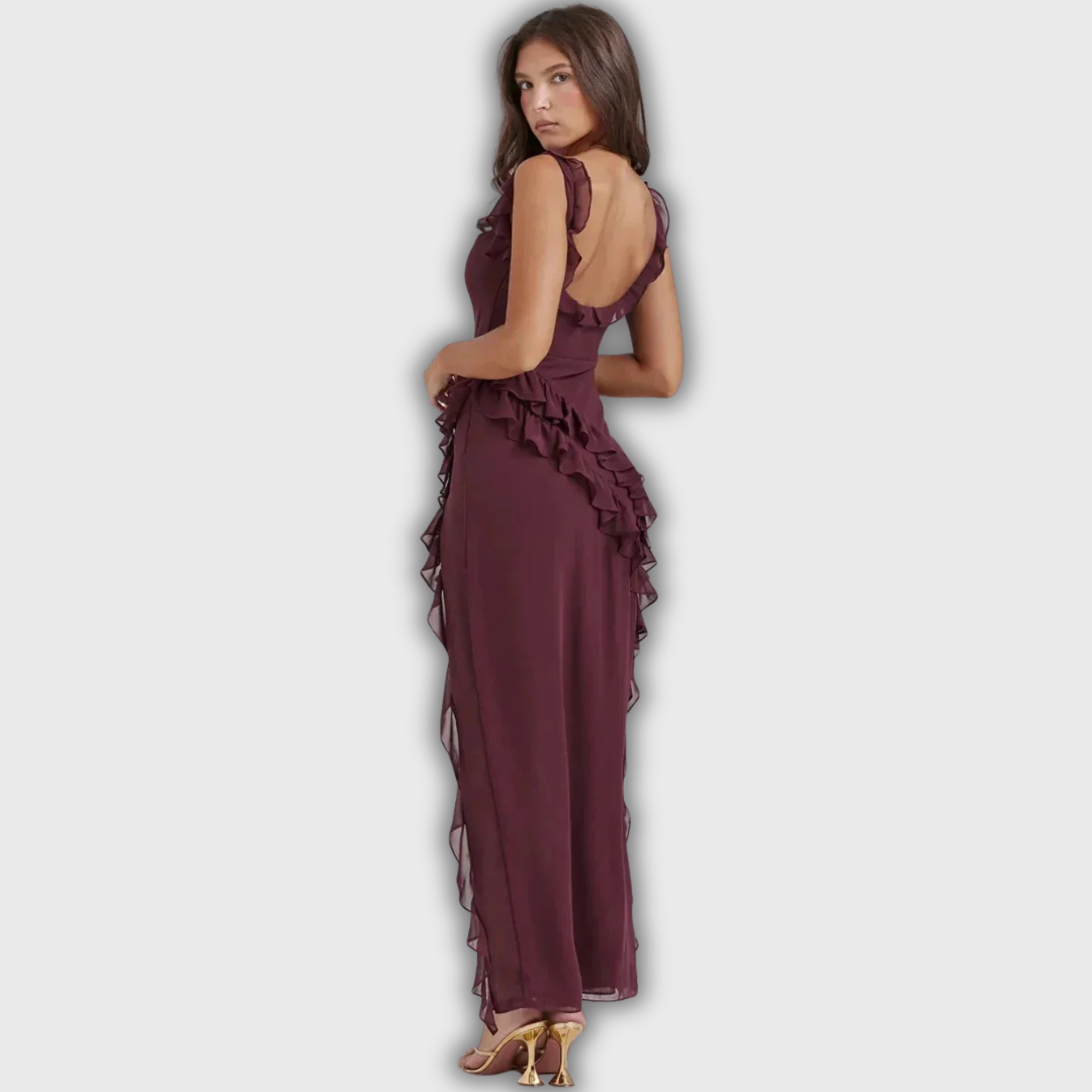 Lara - Robe longue chic à fente