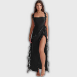 Lara - Robe longue chic à fente