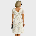 Laura | Robe midi élégante à détails en dentelle