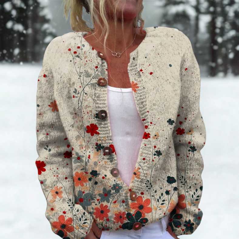 Leah | Cardigan chiné à fleurs sauvages