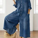 Lily - Combinaison en coton effet denim