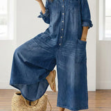 Lily - Combinaison en coton effet denim