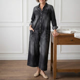 Lily - Combinaison en coton effet denim
