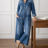Lily - Combinaison en coton effet denim