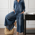 Lily - Combinaison en coton effet denim