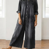 Lily - Combinaison en coton effet denim