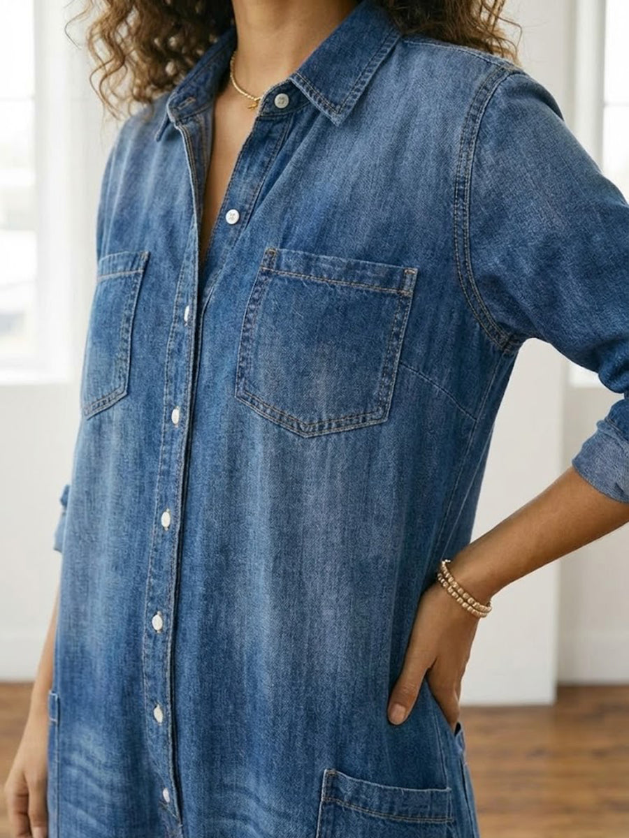 Lily - Combinaison en coton effet denim