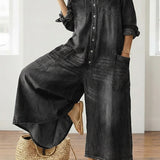 Lily - Combinaison en coton effet denim