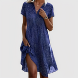 Lina | Robe midi à manches courtes