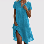 Lina | Robe midi à manches courtes