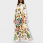 Lisa - Robe longue élégante à imprimé floral et coupe fluide