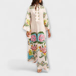 Lisa - Robe longue élégante à imprimé floral et coupe fluide