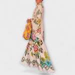 Lisa - Robe longue élégante à imprimé floral et coupe fluide