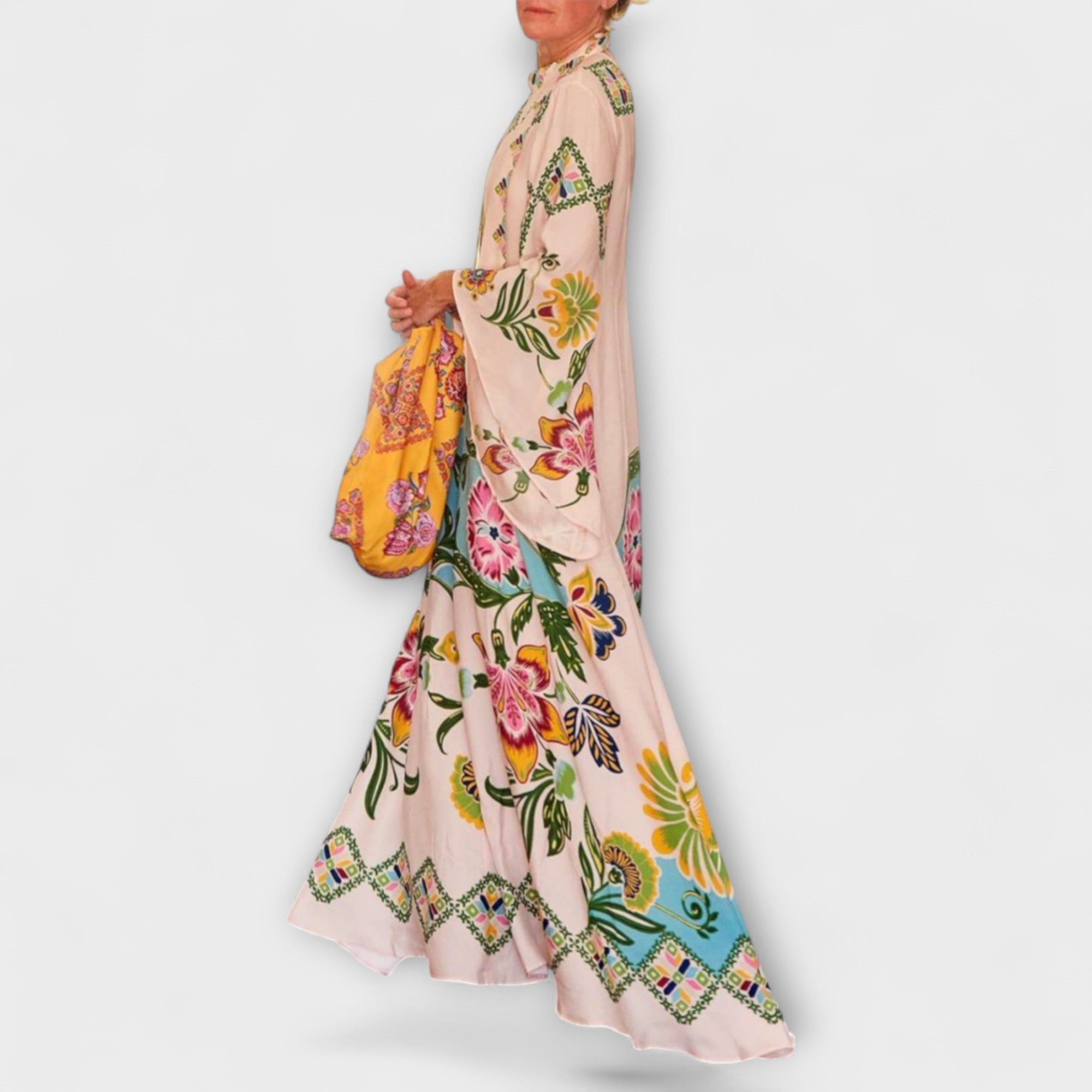 Lisa - Robe longue élégante à imprimé floral et coupe fluide