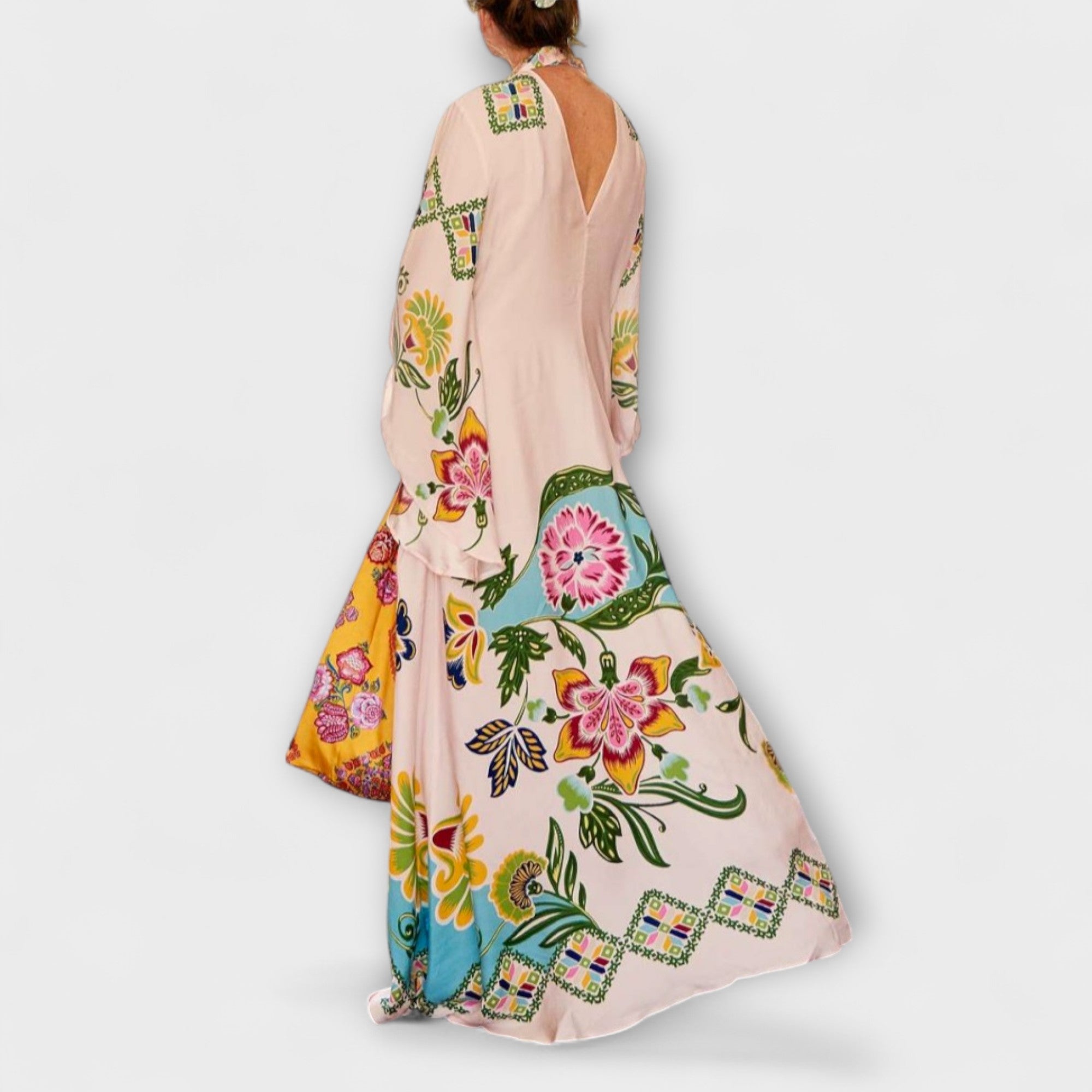 Lisa - Robe longue élégante à imprimé floral et coupe fluide