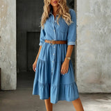 Louisa - Robe en denim chic décontracté