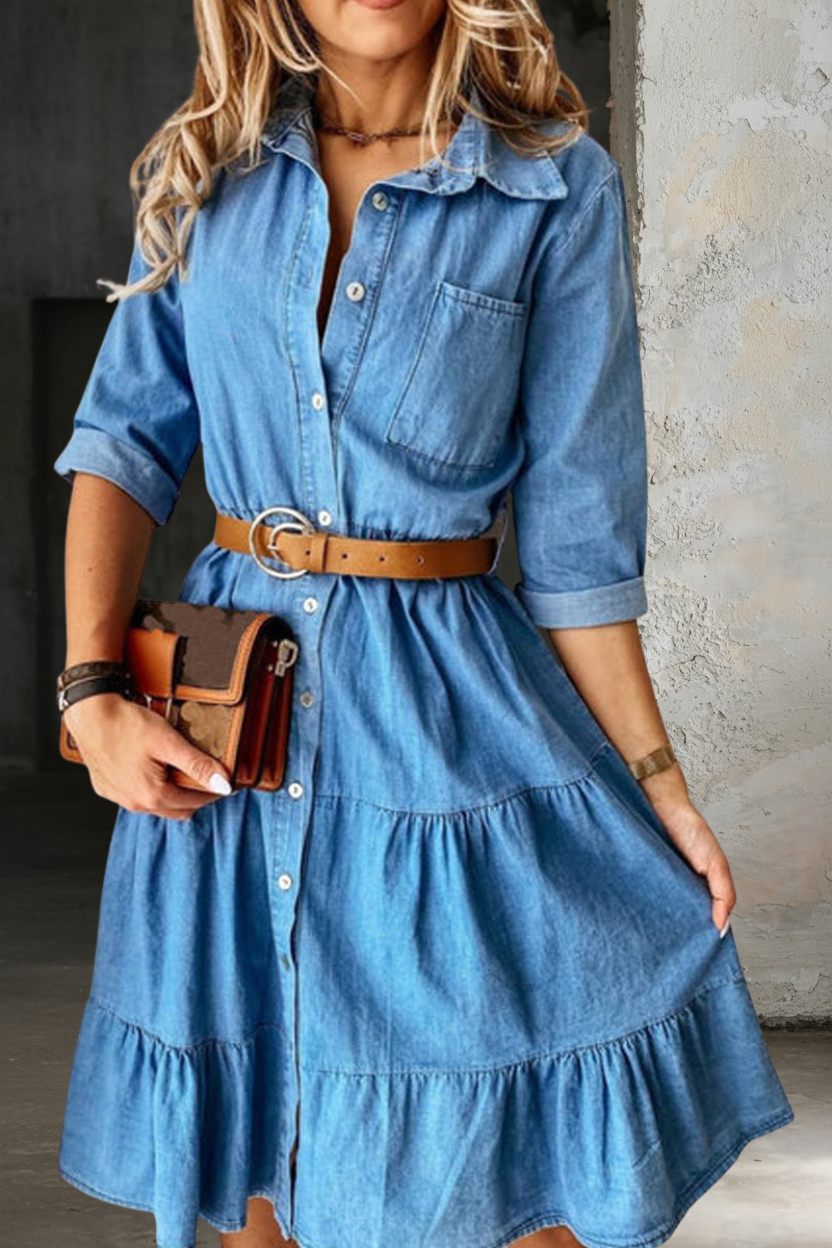 Louisa - Robe en denim chic décontracté