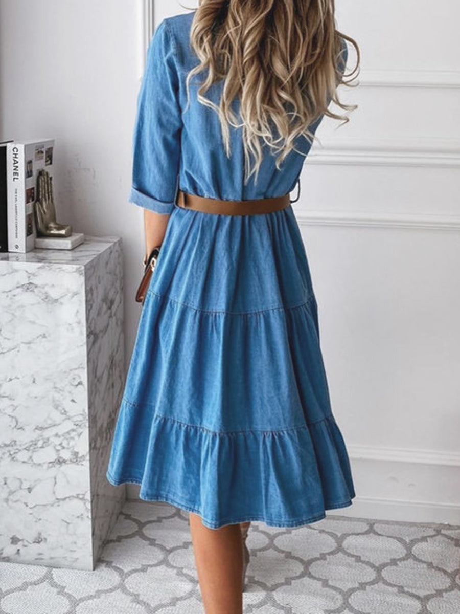 Louisa - Robe en denim chic décontracté
