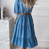 Louisa - Robe en denim chic décontracté