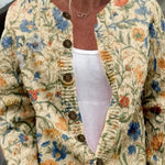 Yolande | Cardigan crème à imprimé fleuri