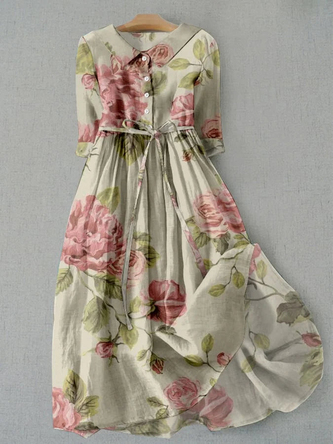 Lucía | Robe vintage à lacets et imprimé fleuri