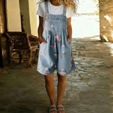 Lucy - Combinaison en denim fleurie