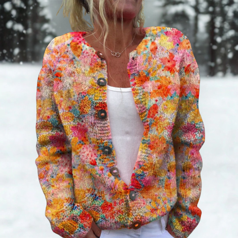 Madelyn | Cardigan fleurs aquarelle