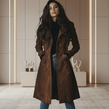 Manteau long en suédine