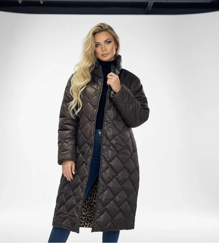 Manteau matelassé premium à doublure imprimé léopard