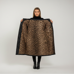 Manteau matelassé premium à doublure imprimé léopard