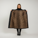 Manteau matelassé premium à doublure imprimé léopard