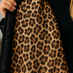 Manteau matelassé premium à doublure imprimé léopard