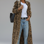 Manteau midi léopard