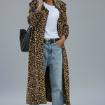Manteau midi léopard