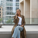 Manteau midi léopard