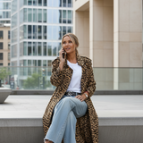 Manteau midi léopard
