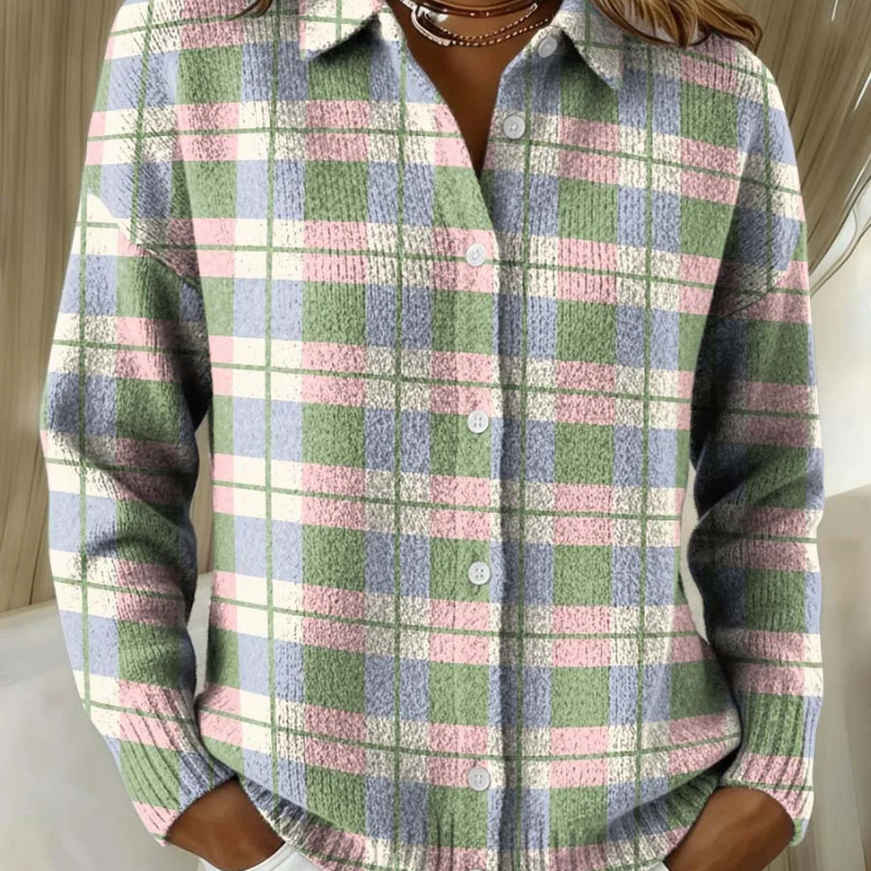 Margot | Cardigan à carreaux pastel