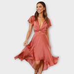 Margret - Robe midi élégante à encolure en V