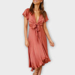 Margret - Robe midi élégante à encolure en V