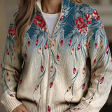 Marion | Cardigan à motif de plumes de paon