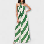 Marlowe - Robe longue rayée, dos nu, col halter