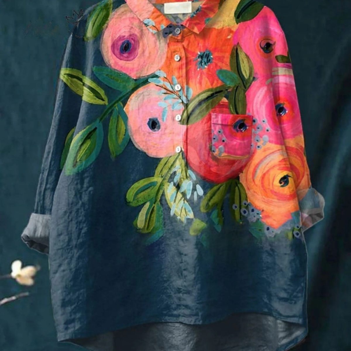 Martha | Blouse décontractée à imprimé floral artistique