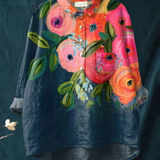 Martha | Blouse décontractée à imprimé floral artistique