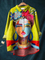 Martha | Blouse décontractée à imprimé portrait de Frida façon peinture à l'huile