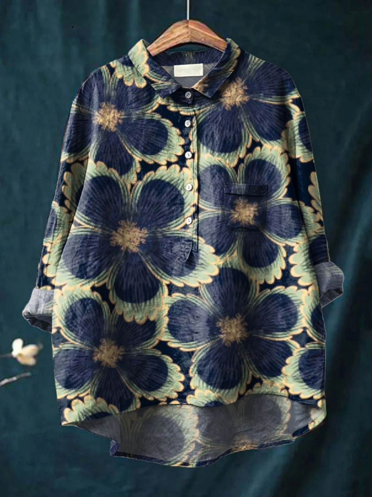 Martha | Blouse décontractée femme à motif floral vintage