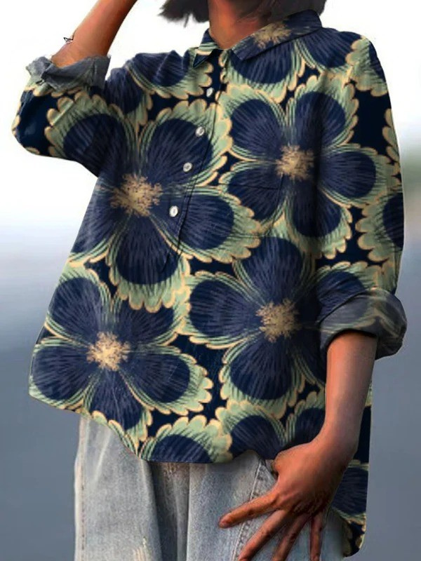 Martha | Blouse décontractée femme à motif floral vintage