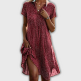 Mary - Robe midi à manches courtes pour femme