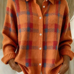 Megan | Cardigan tricot à carreaux