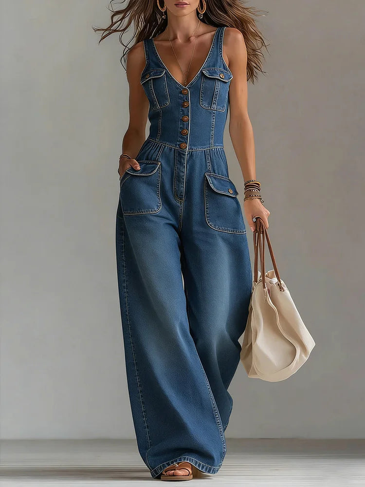 Megan - Salopette en denim décontractée