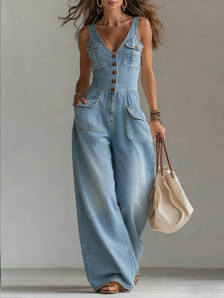 Megan - Salopette en denim décontractée